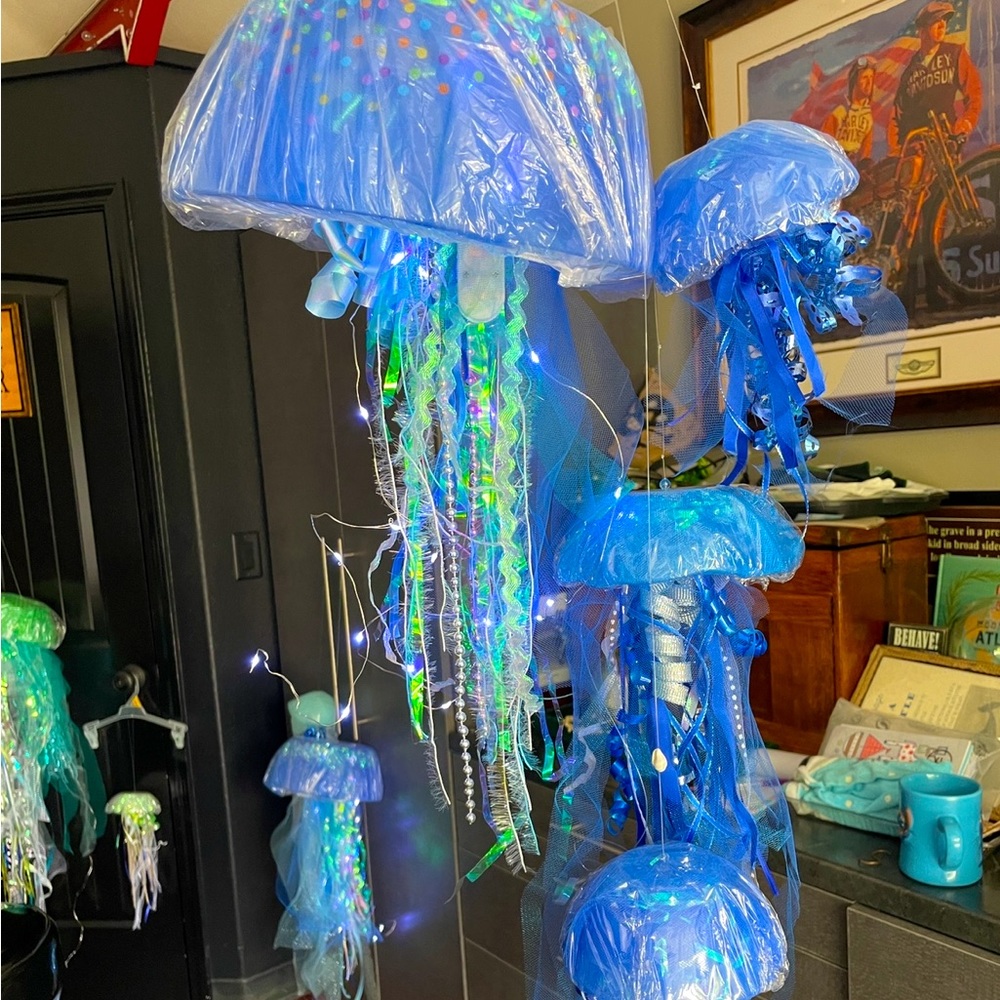 🪼Jelly Fish Hanging Decor🪼.  Could be used as a night light, mobil for nursery